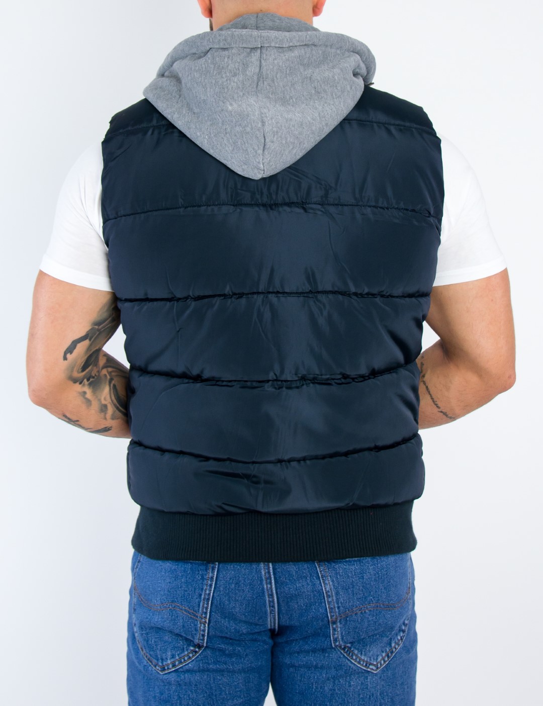 Ανδρικό μπλέ αμάνικο Jacket κουκούλα 833380 φωτογραφία